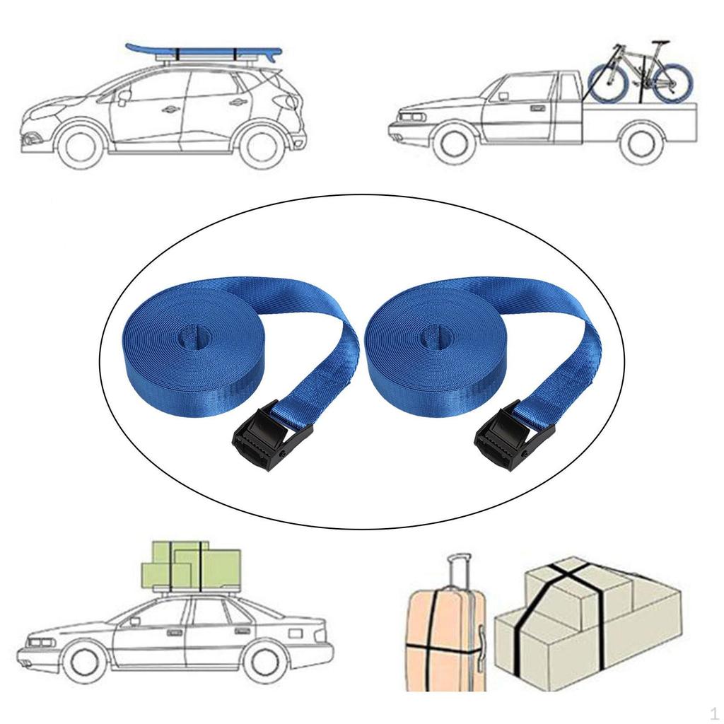 2 Adjustable Luggage Straps for Car Roof Rack, Snowboard, Moving