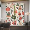 Christmas bell print curtains   pole bag curtains   Christmas decorations   daily home decorations   room decorations