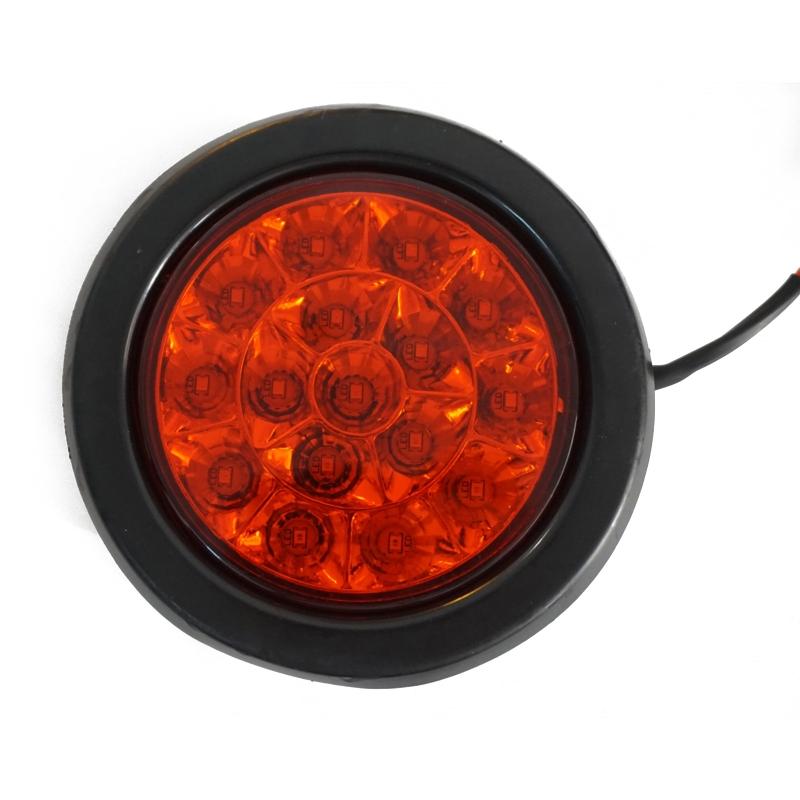 High Brightness 16LED Tail Light Round Indicator Light 12-24V Fog Lamp Brake Light for Truck Car RV Trailer