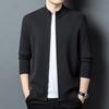 Men's 100% Pure Wool Thickened Knit Cardigan - Zipper Sweater for Autumn & Winter, 600g