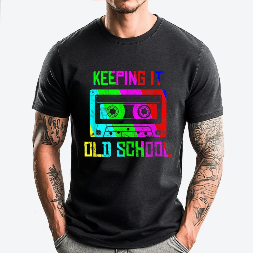 Retro Mixtape Music 80s And 90s Cassette Mens Clothing 2025 T-Shirt Tops T Shirt Christmas