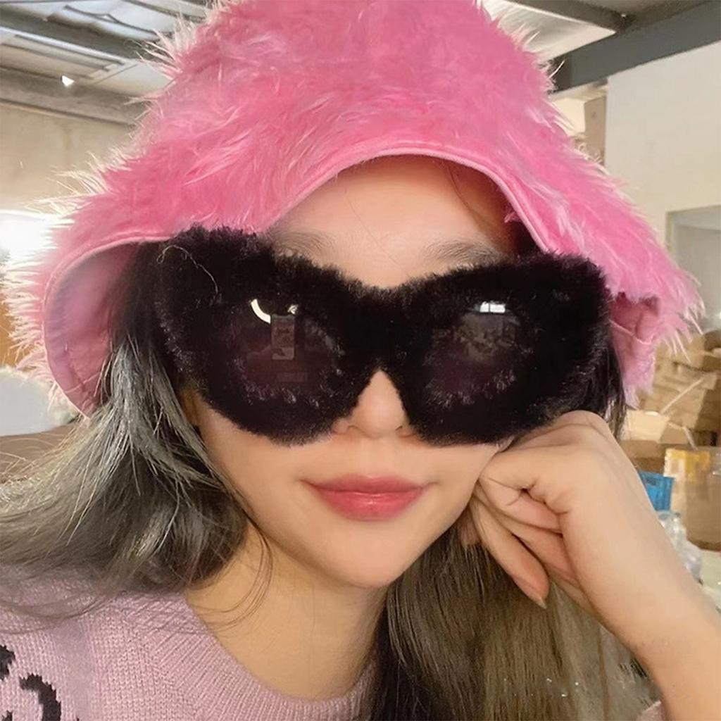 Halloween Party Kostüm Auge Sonnenbrille Mode Niedlich Bunt Plüsch Flauschig Verkleidungszubehör Punk Weiche Samt-Schattierungen Sonnenbrille