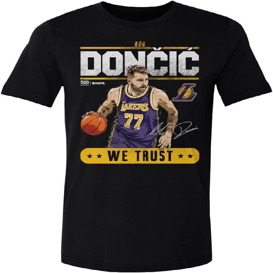 Футболка 500 LEVEL Luka Doncic Los Angeles Lakers - Лука Дончич Лос-Анджелес Лейкерс Доверие XXXXXL чёрный