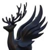 Geweih Hirsch Dekor Weihnachten Elch Statue mit Flügeln, 3D Gedruckte Rentier Figur, Moderne Skulptur für Wohnzimmer Stehender Esstisch, Kamin,