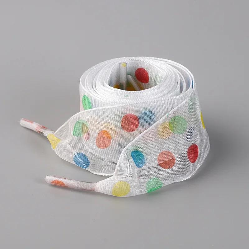 2.5CM Width 80CM/100CM/120CM Length Transparent Shoelace for Women Girl Color Flat Shoelaces Printing Leopard Yarn Shoe Laces