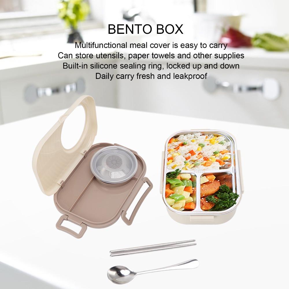3 Compartment Compartment Lunch Box 304 Stainless Steel Thermal Lunch Box For Office