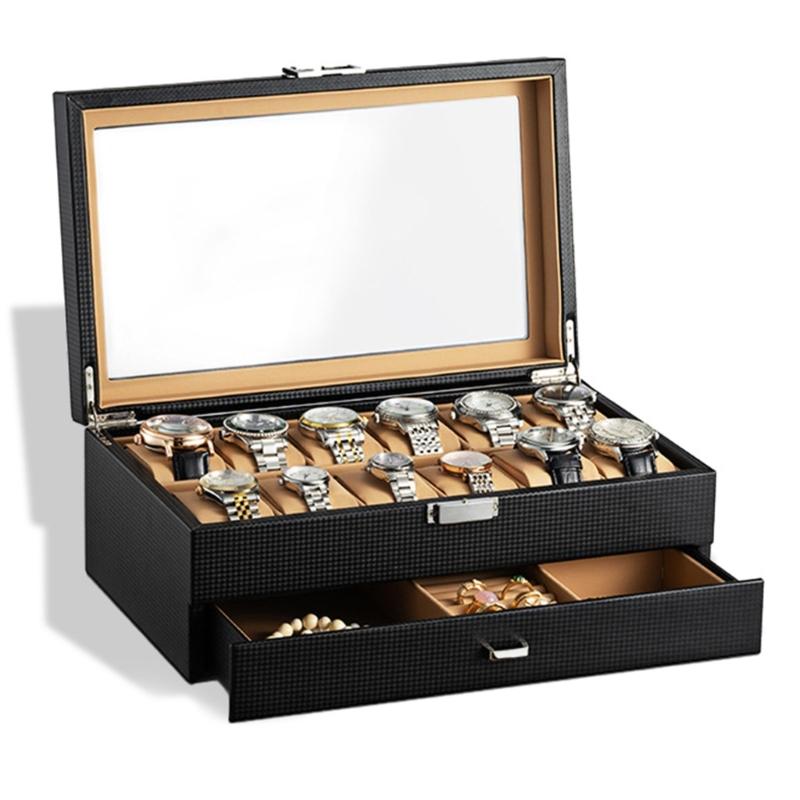 Additional Velutinous Lined Watch Storage Case Secure Metal Grip Plan For Jewelry Display And Travel