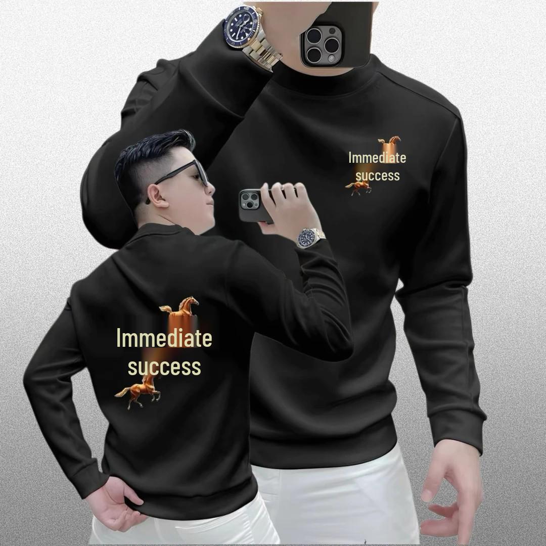 2026 Men s Trendy Casual Round Neck Hoodie - Cool Printed Long Sleeve L