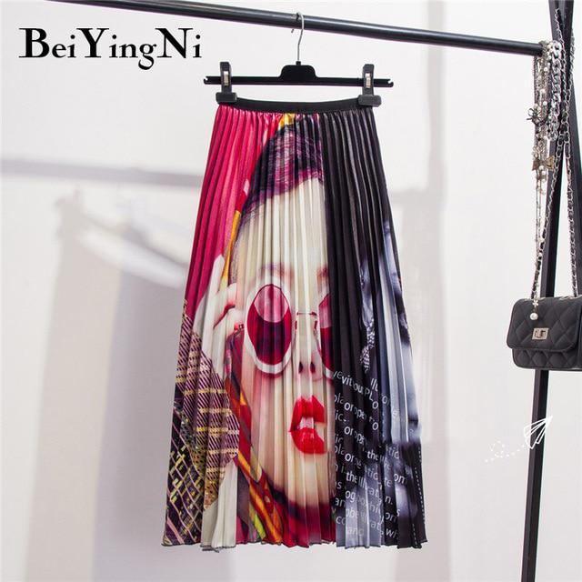 Beiyingni 28 estilos Europa Cartoon Patrón Plisado Falda Mujeres Calle  Coreana Mid-Calf High Elastic Q comprar a buen precio — entrega gratuita,  reseñas reales con fotos — Joom