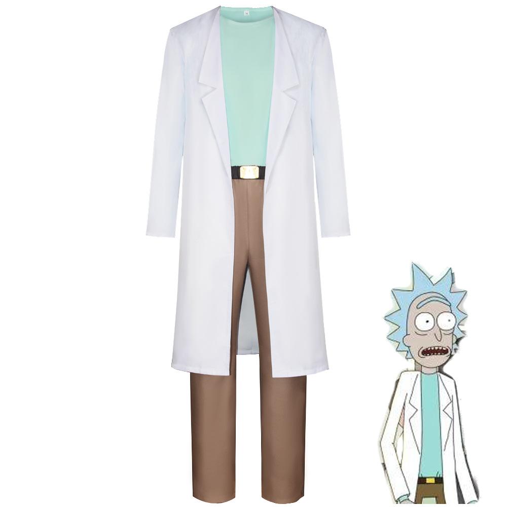 Rick und Morty Cosplay Kostüm Rick Wissenschaftler Rollenspiel Outfit Genialer Wissenschaftler Halloween Party Erwachsene Kinder