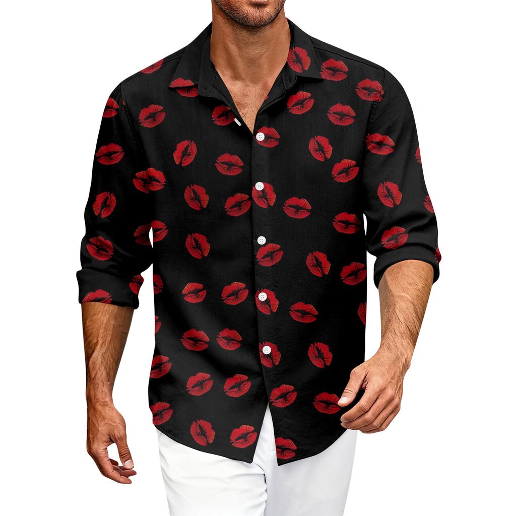 Camicia Casual da Uomo a Bottoni Manica Lunga
