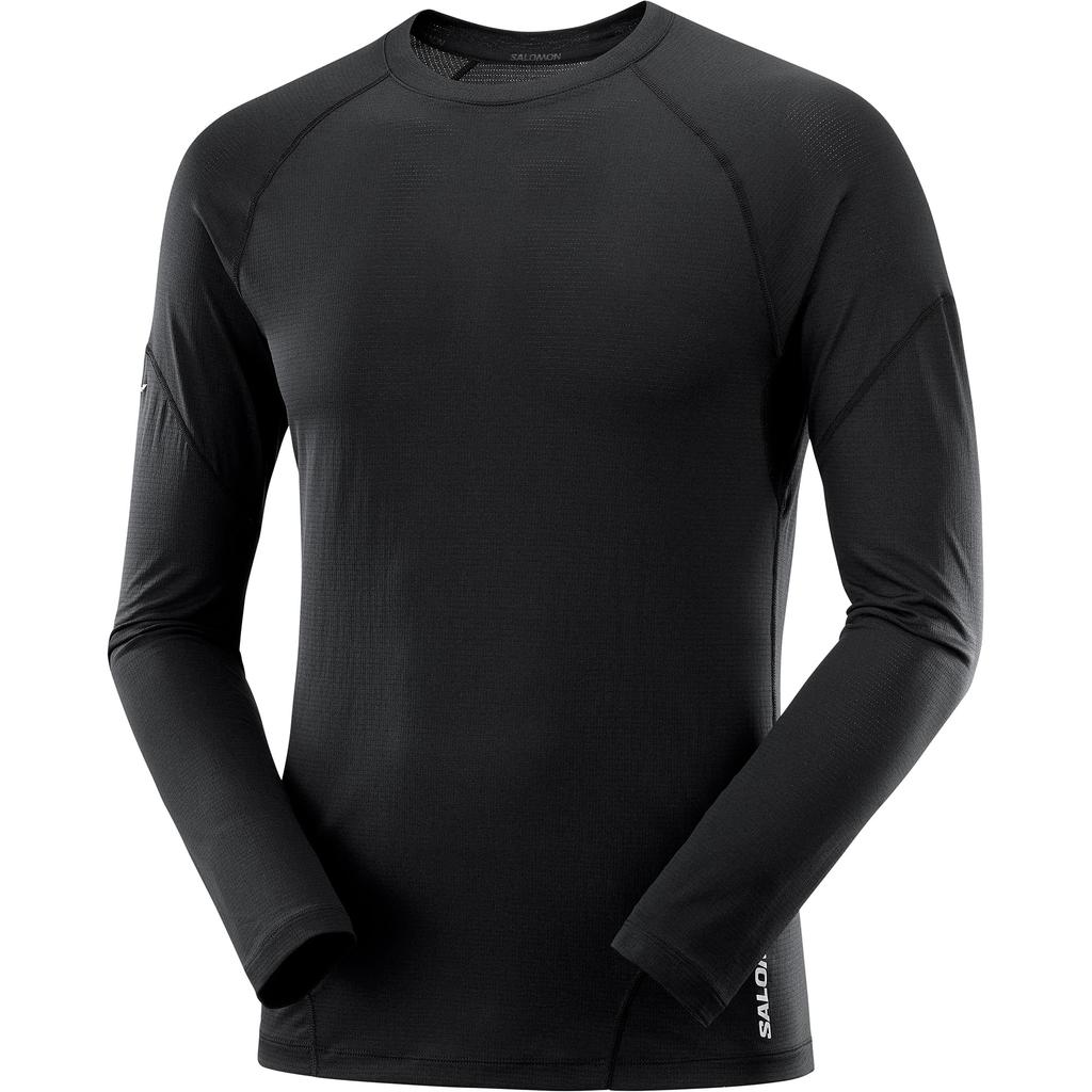 Salomon CROSS RUN LONGSLEEVE Size Deep Black Men's TEE, M, LC2033500,