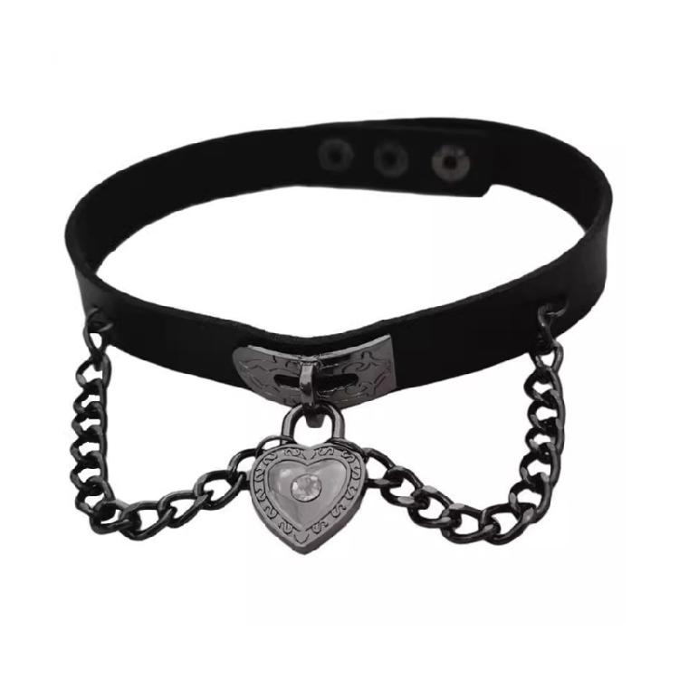 Soft Leather Necklace Women Heart Necklace Leather Fashion Jewelry Punk Chain Necklace Leather Texture Perfect for Party