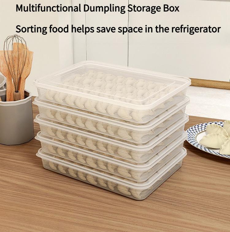 1PC dumpling storage box, frozen dumpling box for refrigerator, food grade dumplings, special tray for quick-frozen dumplings, fresh-keeping box.