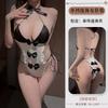 Sexy Underwear, Hot Cat One-piece Uniform, Crotch-free Maid Set, Chest-exposed Big Side Straps, Flirting Outfit
