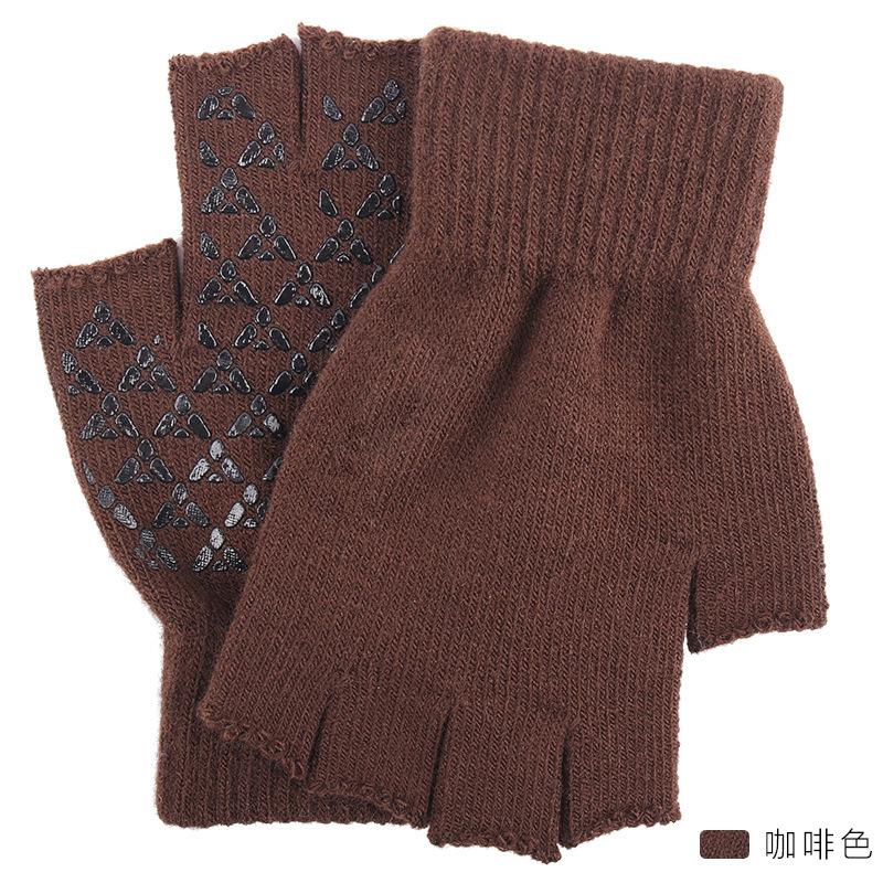 New half-finger gloves for men and women to keep warm in autumn and winter, knitted wool, half-cut leaking fingers, cold-proof, thickened and warm