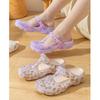 Floral Print Mary Jane Clogs Women Lightweight Garden Shoes Flat Sandals Thick Sole 4cm Non-slip Beach Summer Holiday Casual Outdoor Daily Wear
