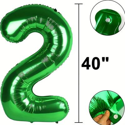 1pc Green Number Balloons - Aluminum Foil Mylar Digit Balloons for Birthday Parties, Anniversaries, Graduations & Celebrations