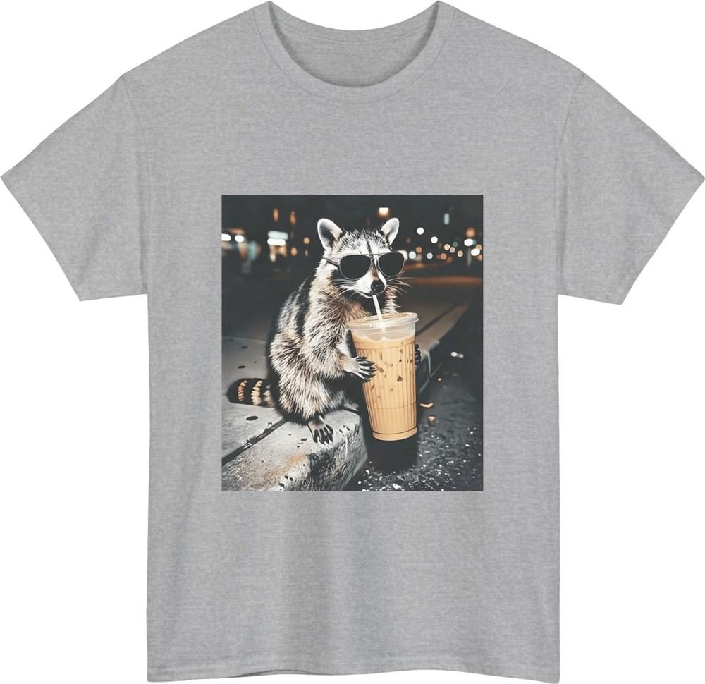 Funny raccoon coffee tshirt sunglasses raccoon urban night coffee lover tee top