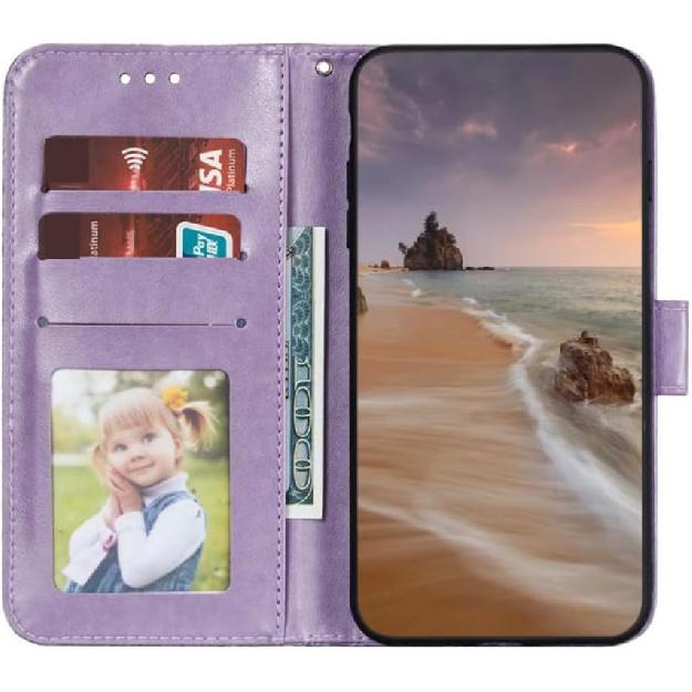 For Samsung Galaxy S25 / Galaxy S24 Embossing Wallet Case Kickstand Magnetic Flip Cover Credit Cards Slot with Stand for PU Leather Shockproof Flip