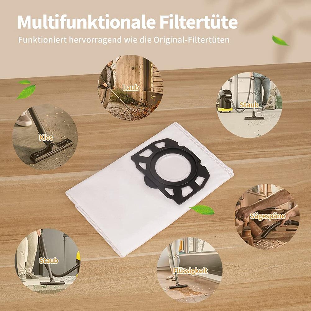 15PC Vacuum Cleaner Bags for Karcher WD4, WD5, WD6 Non-Woven Filter Bags KFI 487, Vacuum Bags for Karcher Filter Bags