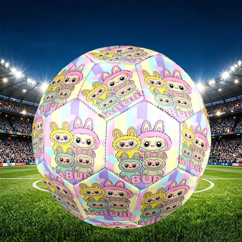 Labubu Print Size 5 Soccer Ball, PU Wear Resistant Football for Match Training and Daily Practice, Birthday Gift for Soccer Fans