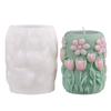 Flower Embossed Cylinder Shape Silicone Molds for Epoxy Resin Making Candle Soap Heat Resistant Floral Silicone Mould