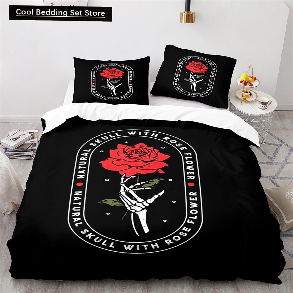 Red Rose King Queen Duvet Cover 3D Beautiful Flowers Theme Bedding Set for Women Girls Romantic Floral Quilt Cover Pillowcase