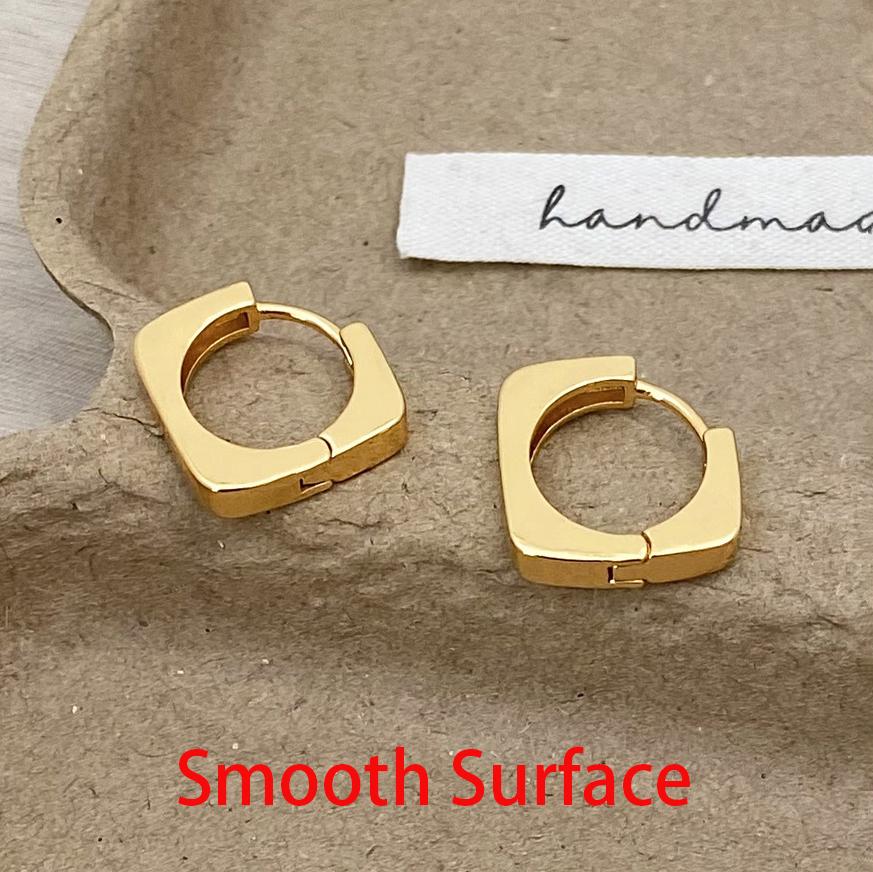 PONYKISS  Sterling Silver 18K Gold Square Hoop Earrings for Women Minimalist Vintage Fine  Personality Accessories