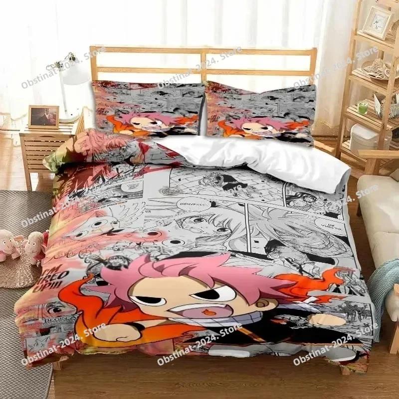 

Комплект постельного белья в стиле аниме Fairy Tail с 3D-принтом, наволочкой и пододеяльником, мягкий, для односпальной, двуспальной, полуторной, большой и королевской кровати. EU Single(135*200cm)3pcs