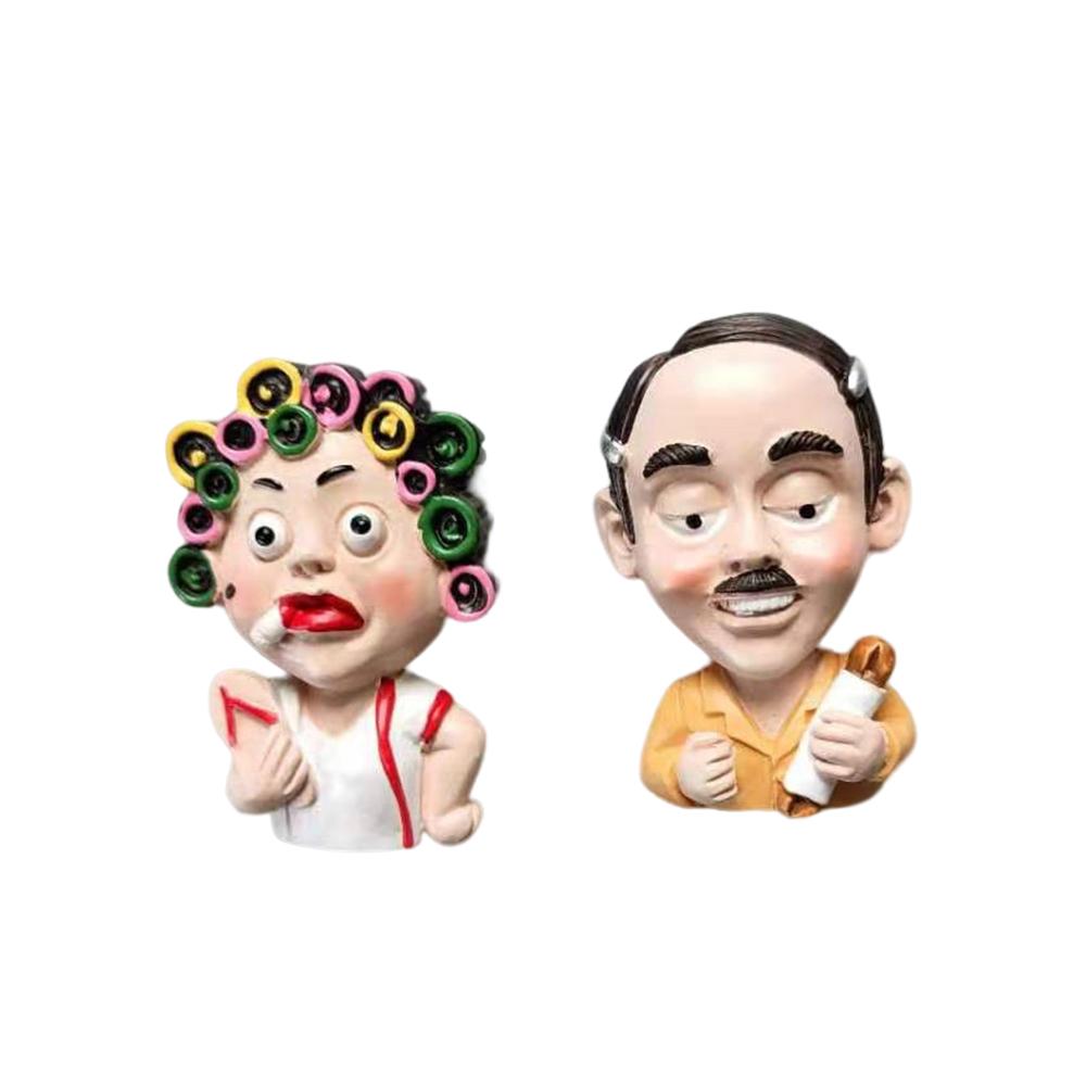 Warmer Ehemann und Ehefrau Strickpullover Charter Cartoon Harz Kühlschrankaufkleber Kreative Persönlichkeit Küchendesign