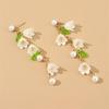Maiglöckchen Ohrhänger mit Perlenfransen Romantischer Blumenschmuck für Party-Schmuck für Damen Elegante Lange Hängeohrringe