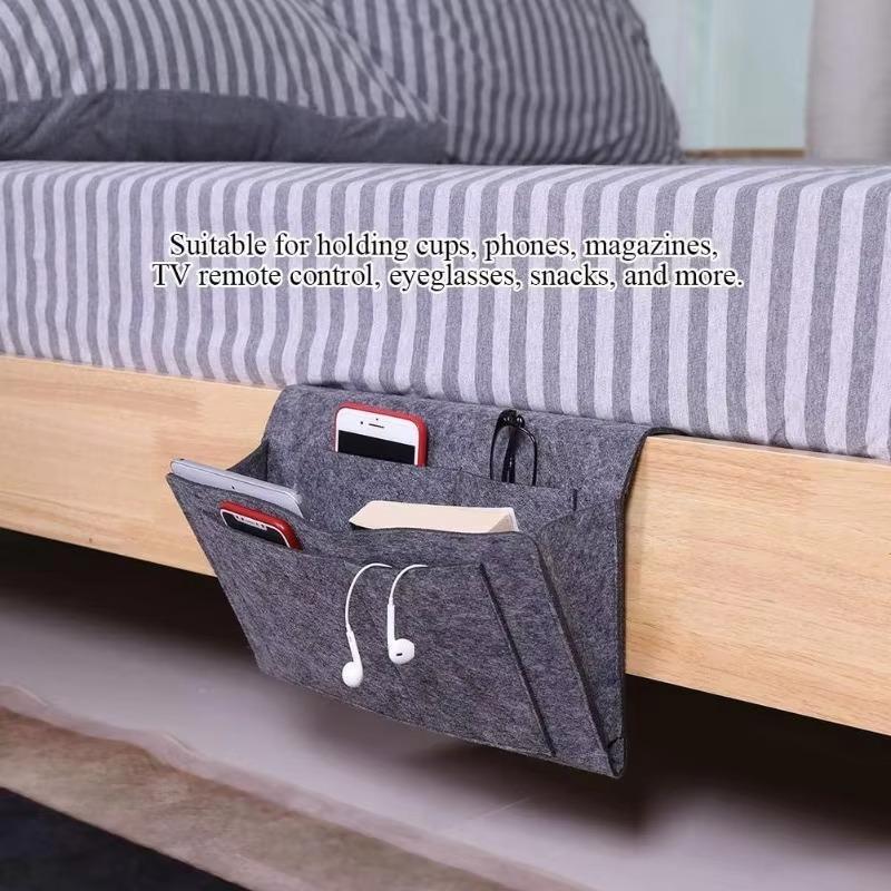 Multi-Functional Armrest Storage Bag, Anti-Skid Sofa Bed Organizer with Phone/Book Pockets, Durable Fabric Hanging Container