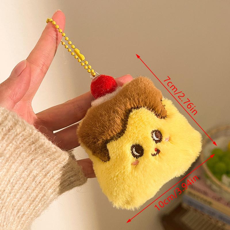 Cute Cartoon Toast Burger Sandwich Plush Doll Stuffed Toy Keychain Pendant Backpack Charm Bag Hanging Ornaments Accessories Gift
