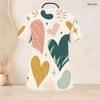 Women Plus Size V Neck Short Sleeve Scrub Top Minimalist Golden Line Intertwined Heart Print Nurse Uniform Top