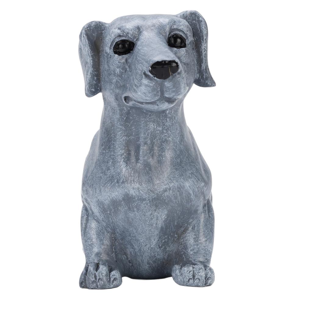 Dog Sculpture Resin Vivid Details Cute Dog Statue Animal Figurine for Bedroom Garden