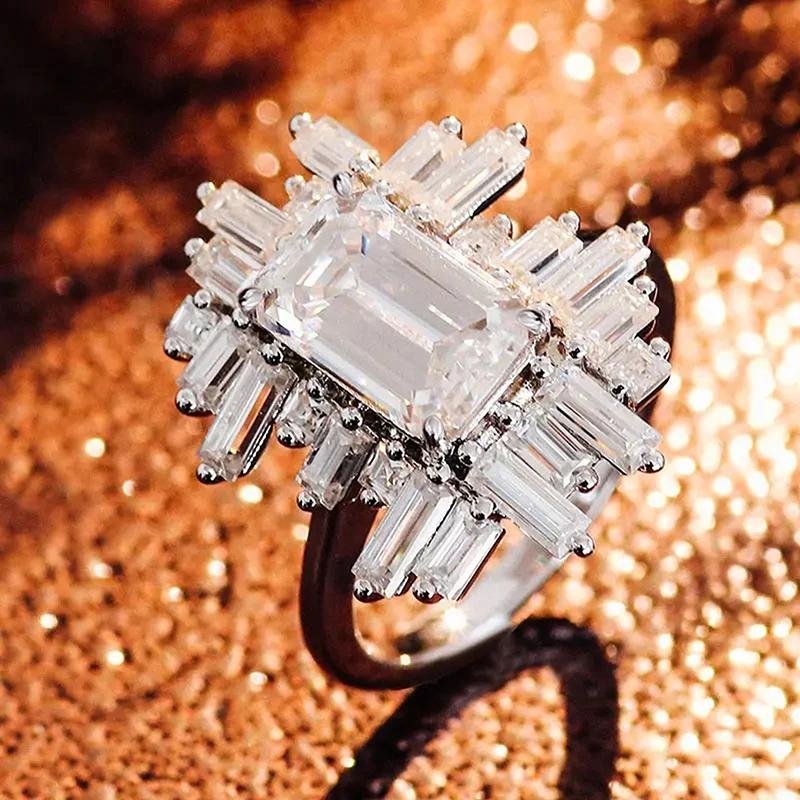 Dazzling Cubic Zirconia Rings for Women Brilliant Trendy Finger Jewelry for Wedding Band Exquisite Engagement Accessories