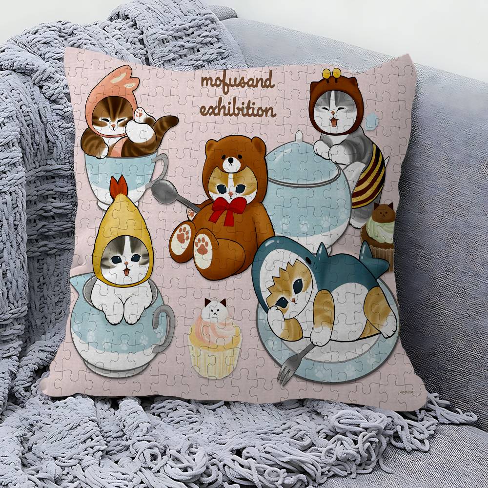 Funny Cat Mofusand Anime Cushion Cover Pillowcase Upholstery Sofa Throw Pillow Home Decor Pillowcas