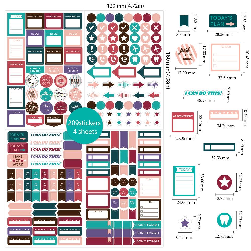 4/8 Planner Stickers Diary Accessories Stickers Notebook DIY Material Scrapbooking Stickers for Notebooks Creative Planning