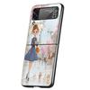 Hard PC Phone Case For Samsung Galaxy Z Flip 7 6 5 4 Black Cover For Galaxy Z Flip 3 Foldable Shockproof Capas Cartoon Girl Bags