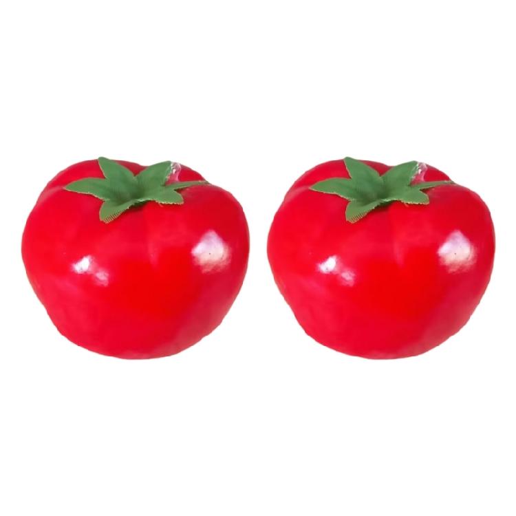 Set of 2 Decorative Tomato Faux Tomatoes Durable Artificial Vegetables for Table Centerpieces and Holiday Decors