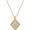 Rhombus Hollow Plate Light Luxury Temperament Gorgeous Full Diamond Necklace Female Versatile Collarbone Chain Titanium Steel Chain