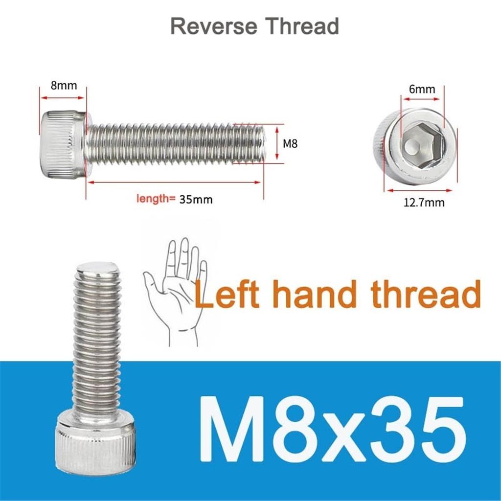 2pcs Stainless Steel Hex Bolt M8 M10 Reverse Thread Motorcycle