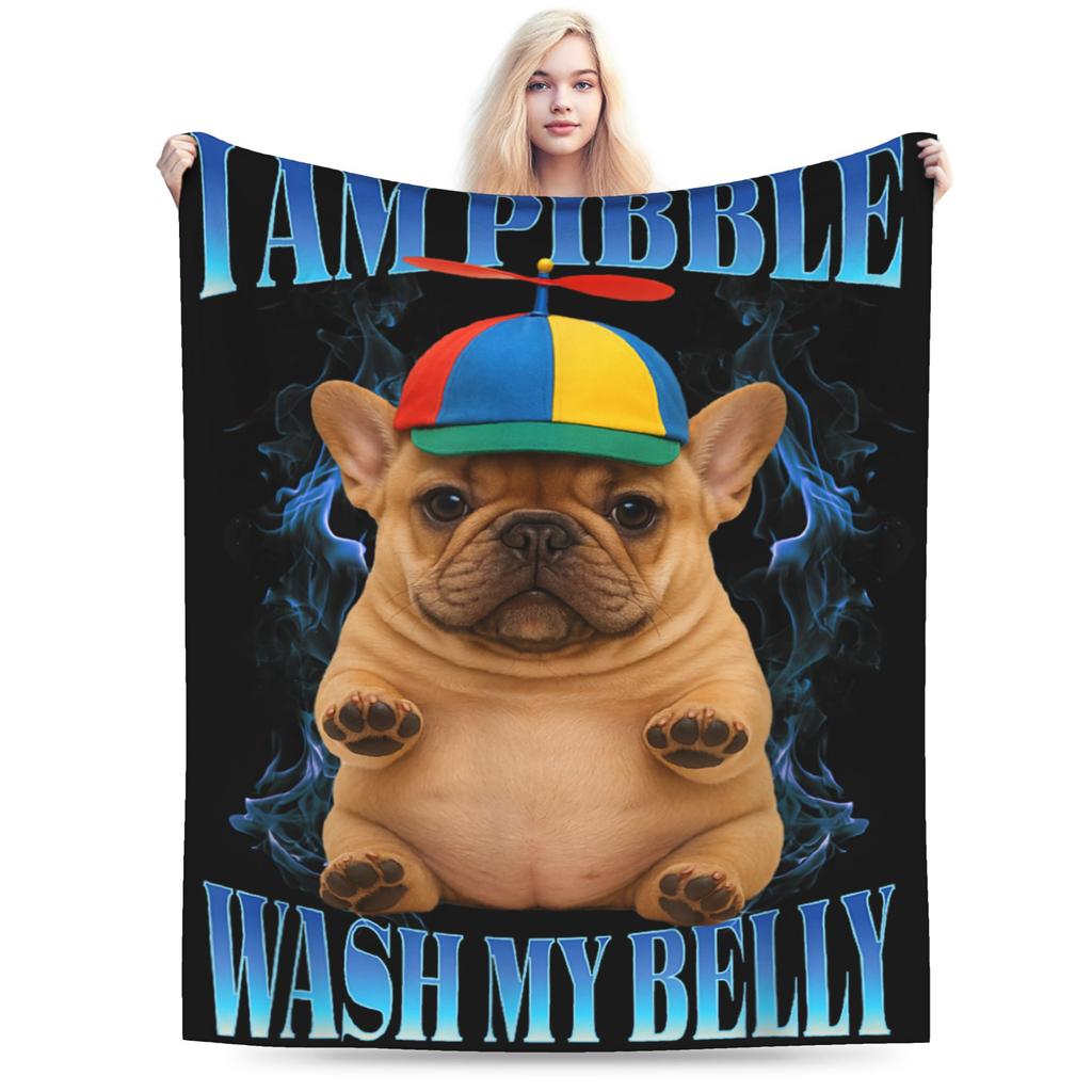 Jeg Er Pibble Vask Mine Mave Tæpper Koral Fleece Plys Meme Sjov Hund Hjerneforrådnelse Varm Kastetæppe til Bil Sofa Sofa Sengebetræk