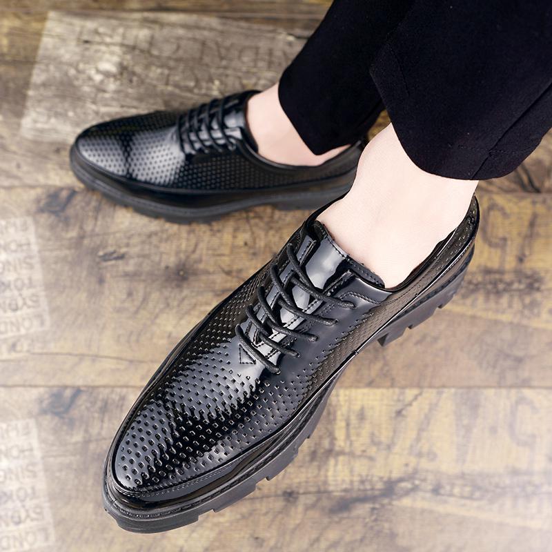 

Doudou shoes men s 2025 summer new soft leather trend versatile men s leather shoes business break leather shoes 44 чёрный