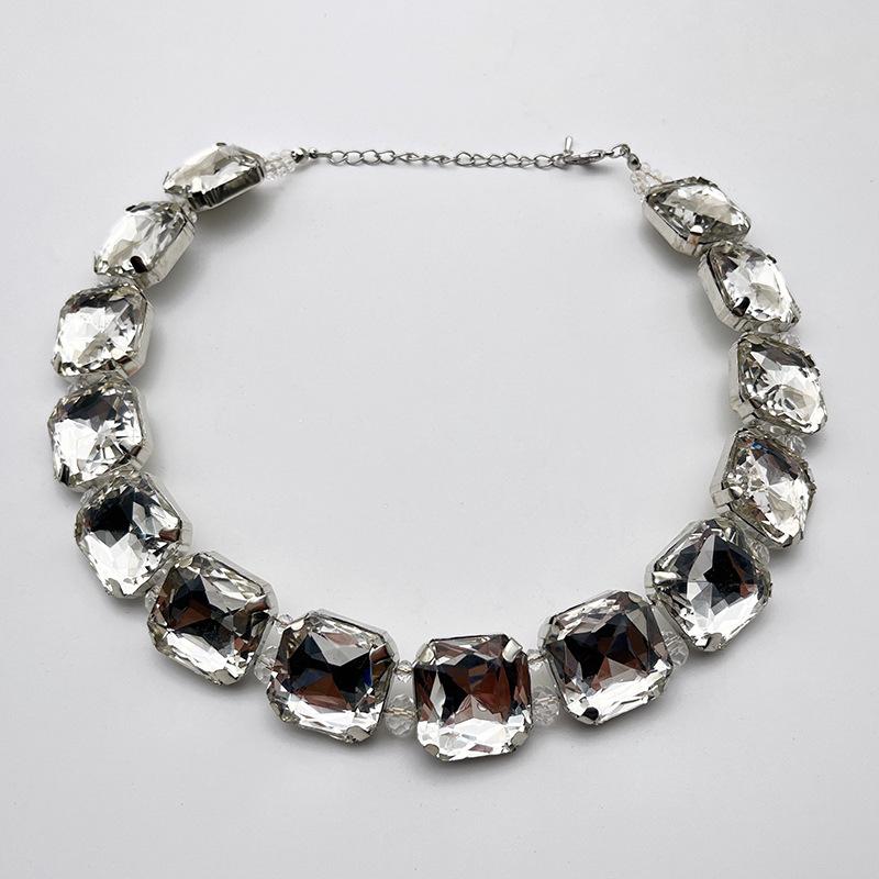 Европейско-американское квадратное хрустальное ожерелье 23 мм - Легкая роскошь и мода