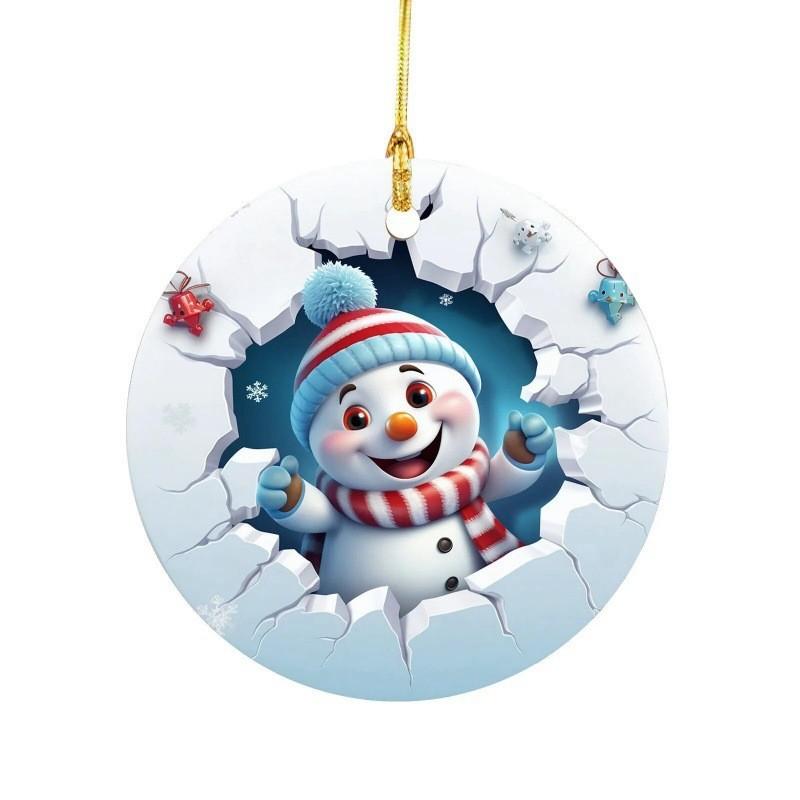 Lebhaftes Acryl-Weihnachts-Durchbruch-Ornament im Cartoon-Stil für festliche Autodekoration