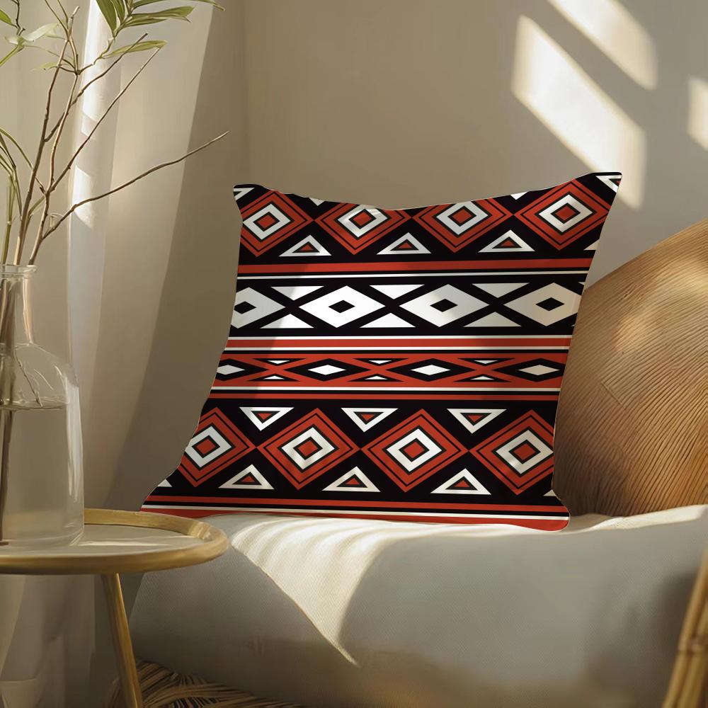 Geometric Patterns Cushion Cover Soft Short Plush Pillow Cover Smooth Cozy Texture Aesthetic Cushion Case Home Decor