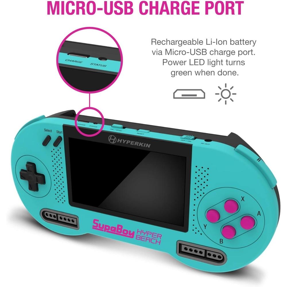 Hyperkin Supaboy Urządzenie Kompatybilności Przenośne Hyper Beach Snes Ntsc Pal