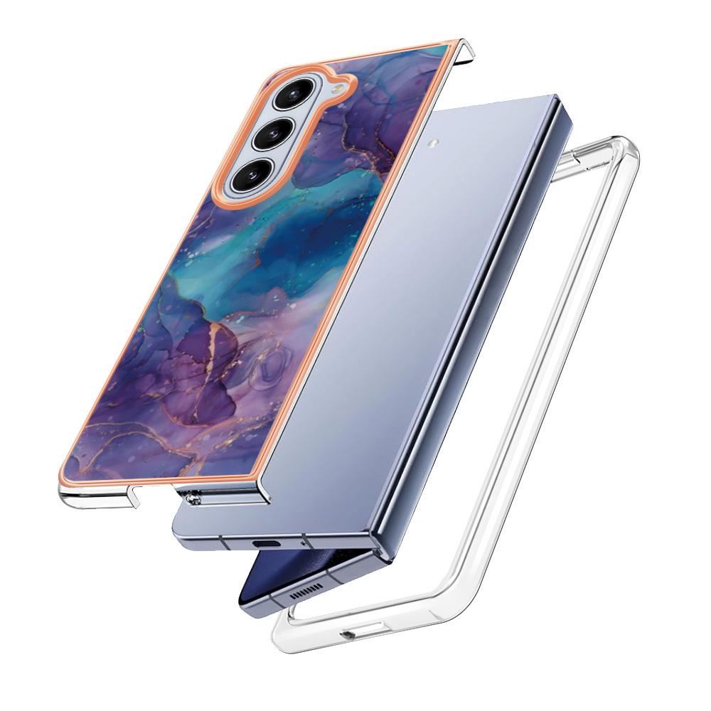 YB IMD Series-16 Style-E For Samsung Galaxy Z Fold5 5G TPU Case 2.0mm TPU Marble Pattern Cover